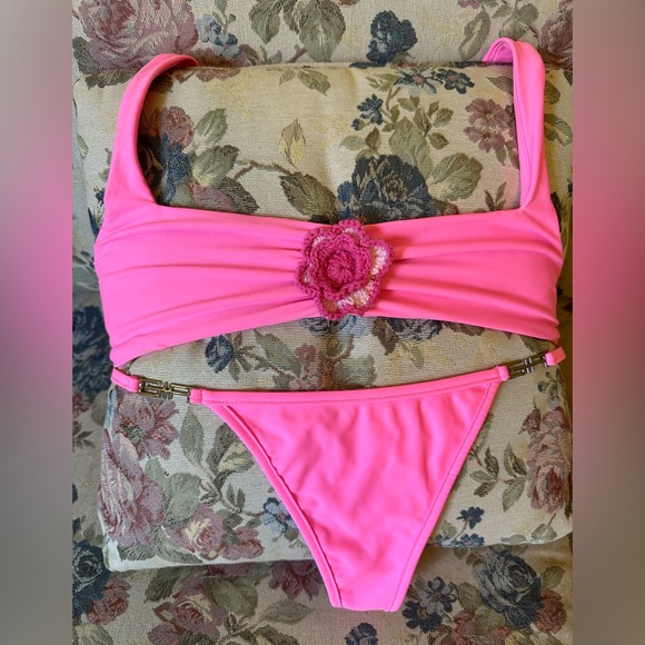 Bathing Suit Set Neon Pink